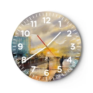 Reloj de pared - Reloj de vidrio - Vida en la orilla - 40x40 cm