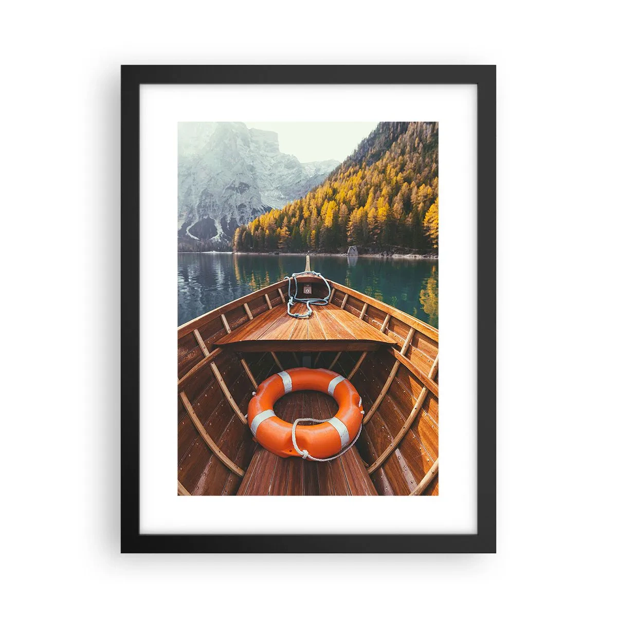 Póster en marco negro - Viaje a la montaña - 30x40 cm
