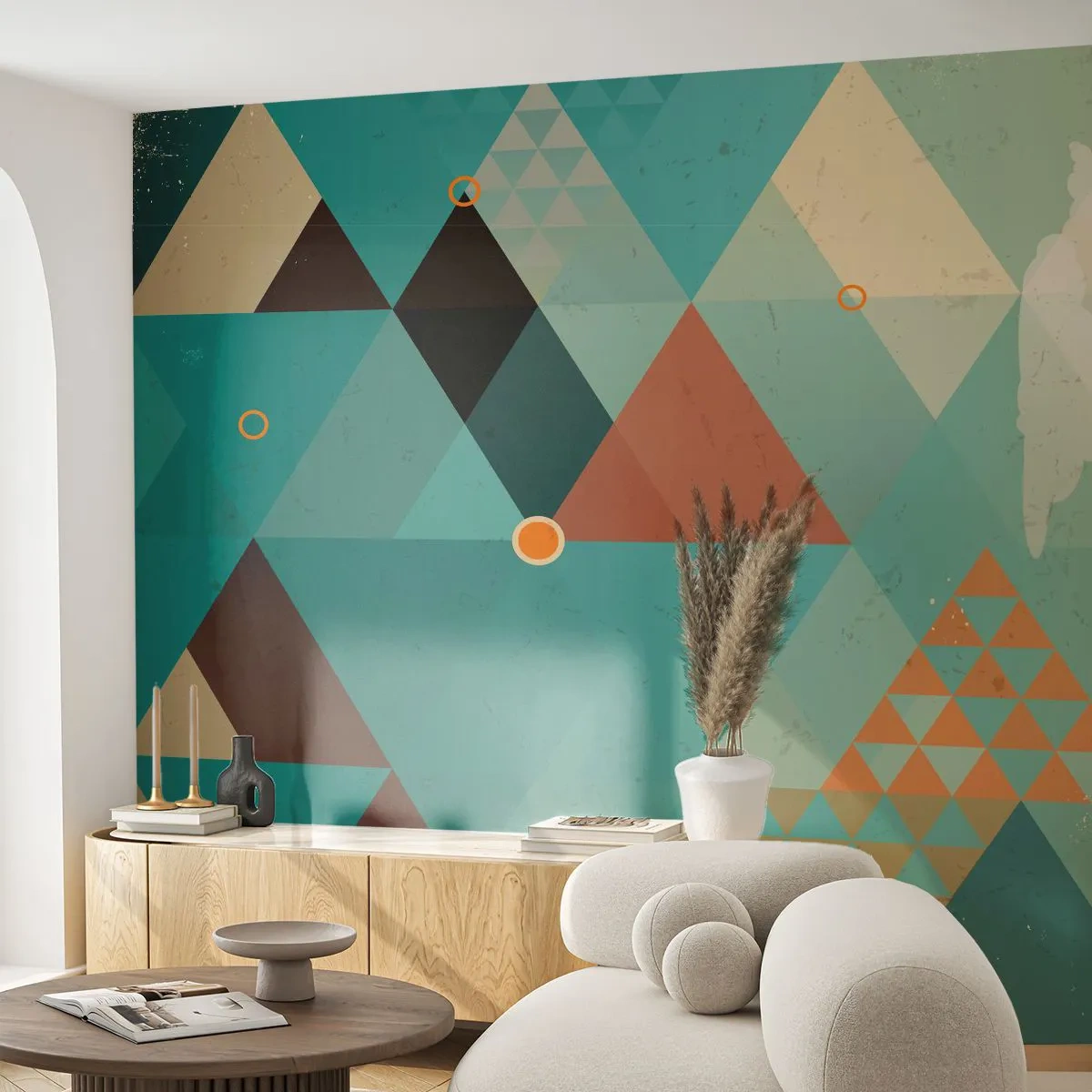 Fotomural Standard Eco - Uno para todos y todos para uno - Abstracción, Pedazo, Patrón moderno - 350x256 cm