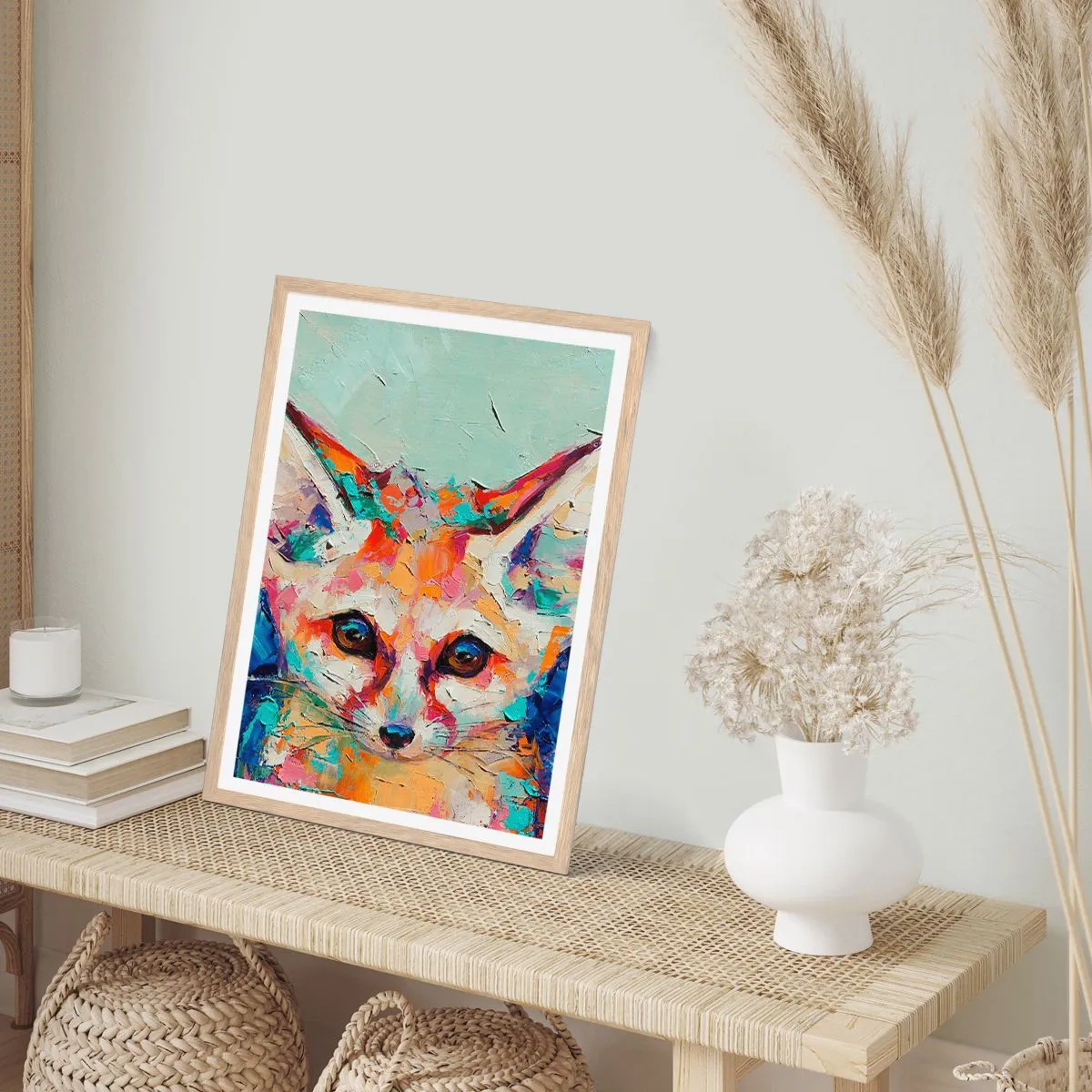 Póster en marco roble claro - Mirada penetrante - 61x91 cm