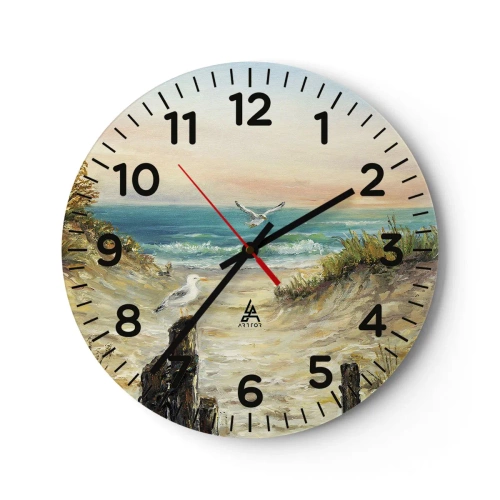 Reloj de pared - Reloj de vidrio - Un retiro ventoso - 30x30 cm