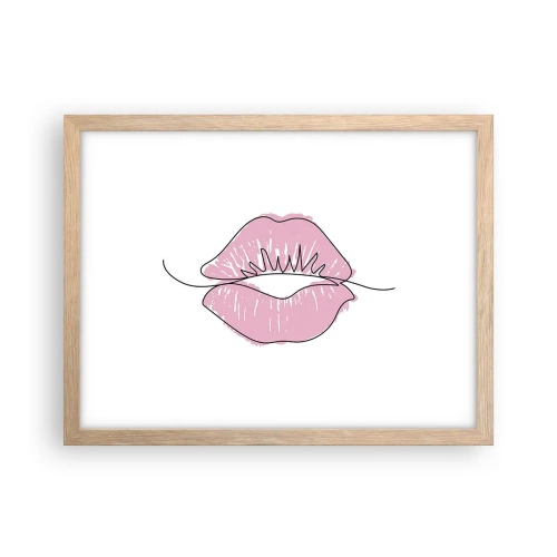 Póster en marco roble claro - ¿Listo para un beso? - 40x30 cm