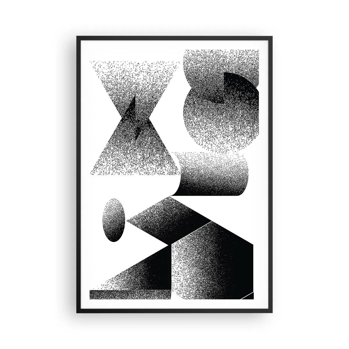 Póster en marco negro - Ángulos y óvalos - 70x100 cm