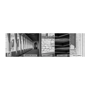 Muestra de fotomural autoadhesivo Deluxe Sticker - Galería soleada - columnas, Arquitectura, Clásico - 100x30 cm