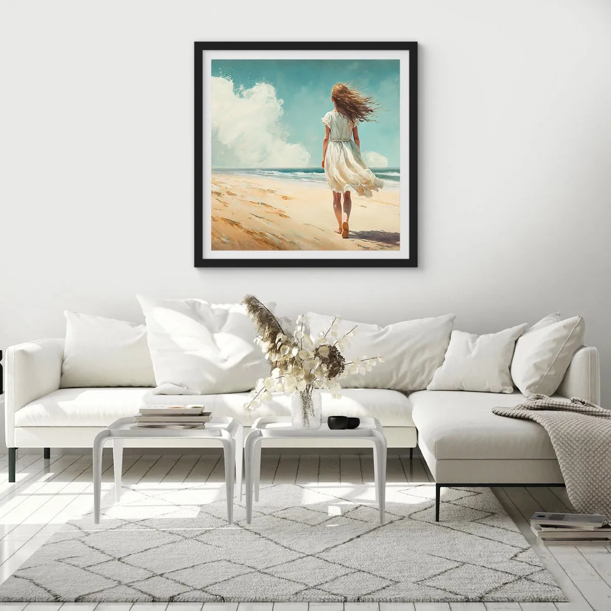 Póster en marco negro - Al encuentro del sol y del viento - 40x40 cm