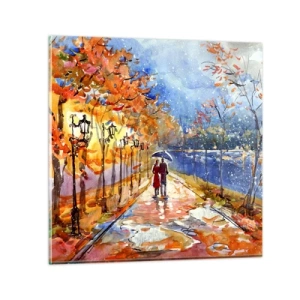 Cuadro sobre vidrio - Impresiones sobre Vidrio - Juntos hasta el límite del tiempo - 40x40 cm