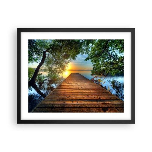 Póster en marco negro - Tómate tu tiempo, siéntate - 50x40 cm