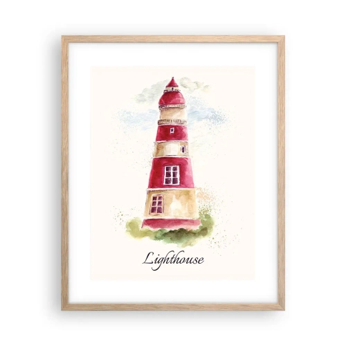 Póster en marco roble claro - Siempre observando - 40x50 cm