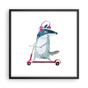 Póster en marco negro - Alegrías de tejón - 50x50 cm