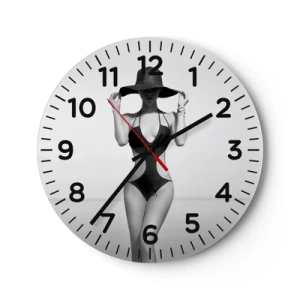 Reloj de pared - Reloj de vidrio - Mi nombre es Elegancia - 30x30 cm