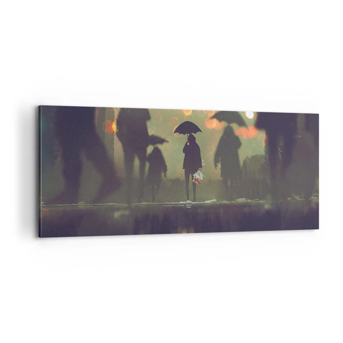 Cuadro sobre lienzo - Impresión de Imagen - Desde la perspectiva de una gota de lluvia - 100x40 cm