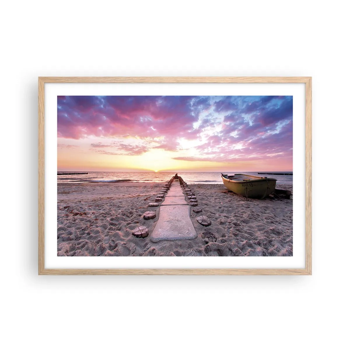 Póster en marco roble claro - Un momento de profunda experiencia - 70x50 cm
