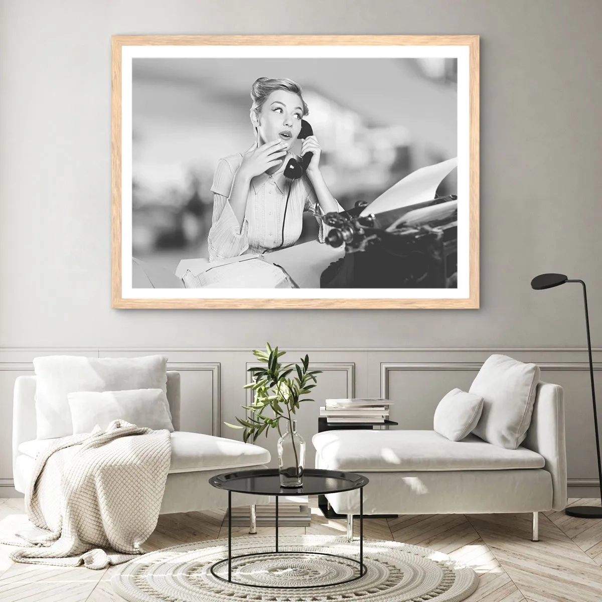 Póster en marco roble claro - ¿Diga?, estamos en los años 50. - 70x50 cm