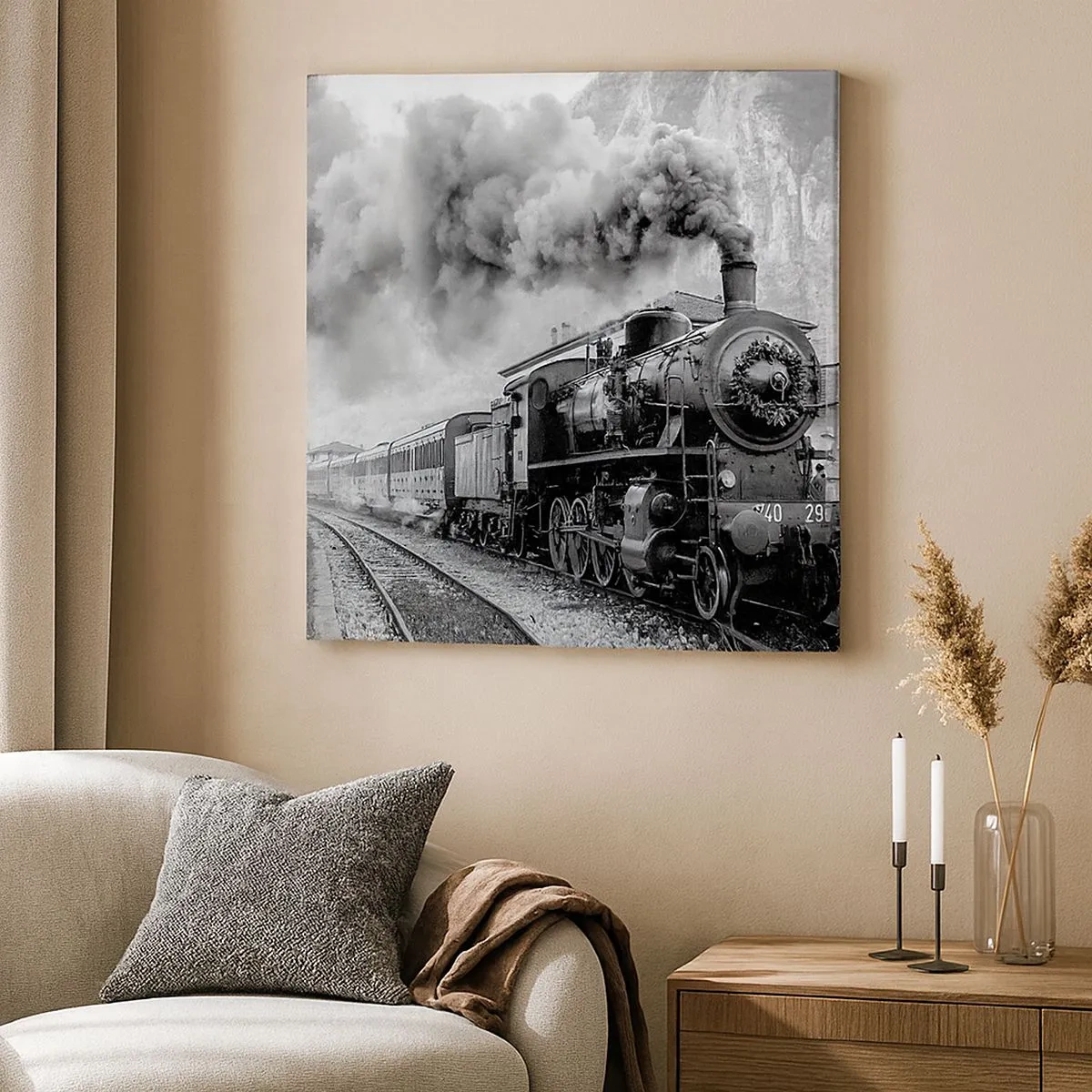 Cuadro sobre lienzo - Impresión de Imagen - Rumbo a la estación... - 30x30 cm