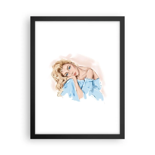 Póster en marco negro - Soñar en azul - 30x40 cm