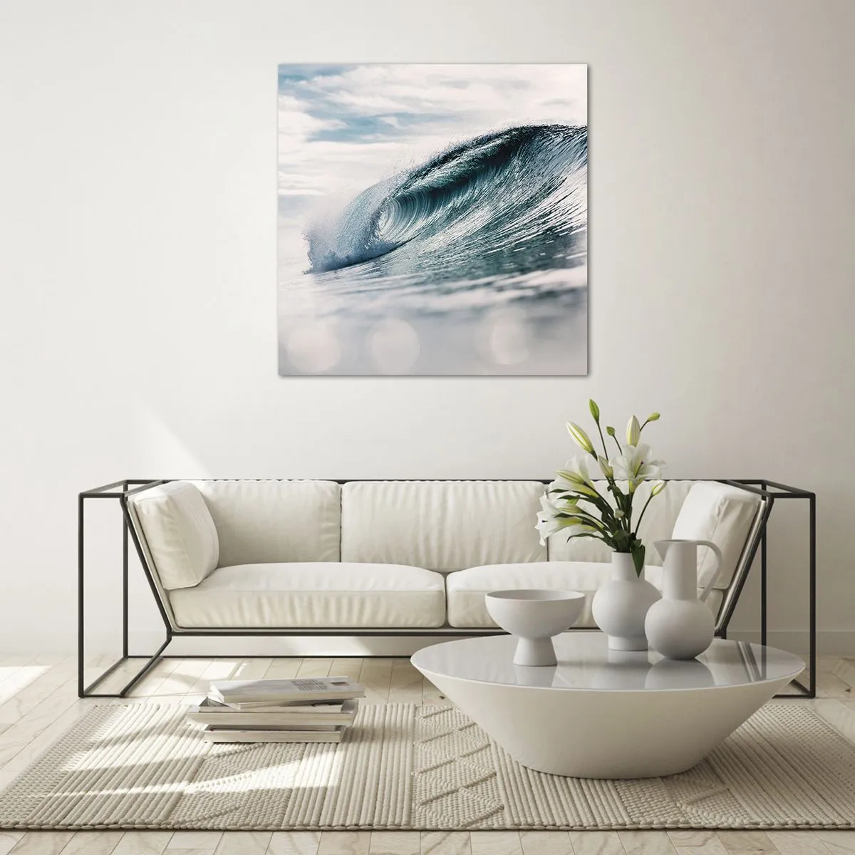 Cuadro sobre vidrio - Impresiones sobre Vidrio - La cima del océano - 60x60 cm