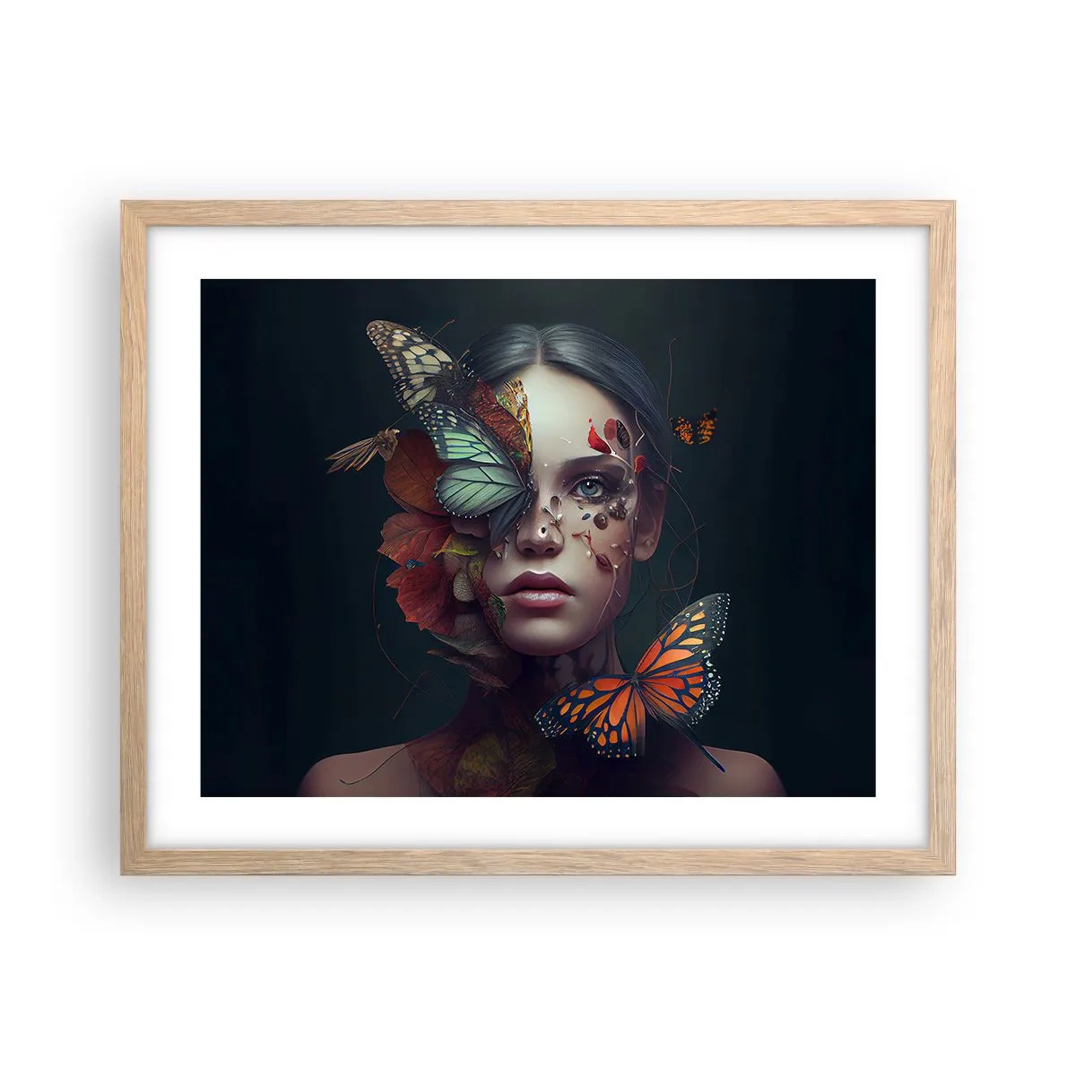 Póster en marco roble claro - Una metamorfosis maravillosa - 50x40 cm