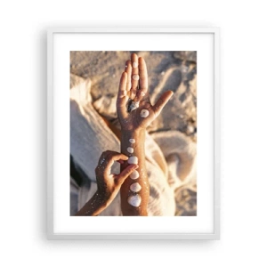 Póster en marco blanco - La belleza al alcance de la mano - 40x50 cm