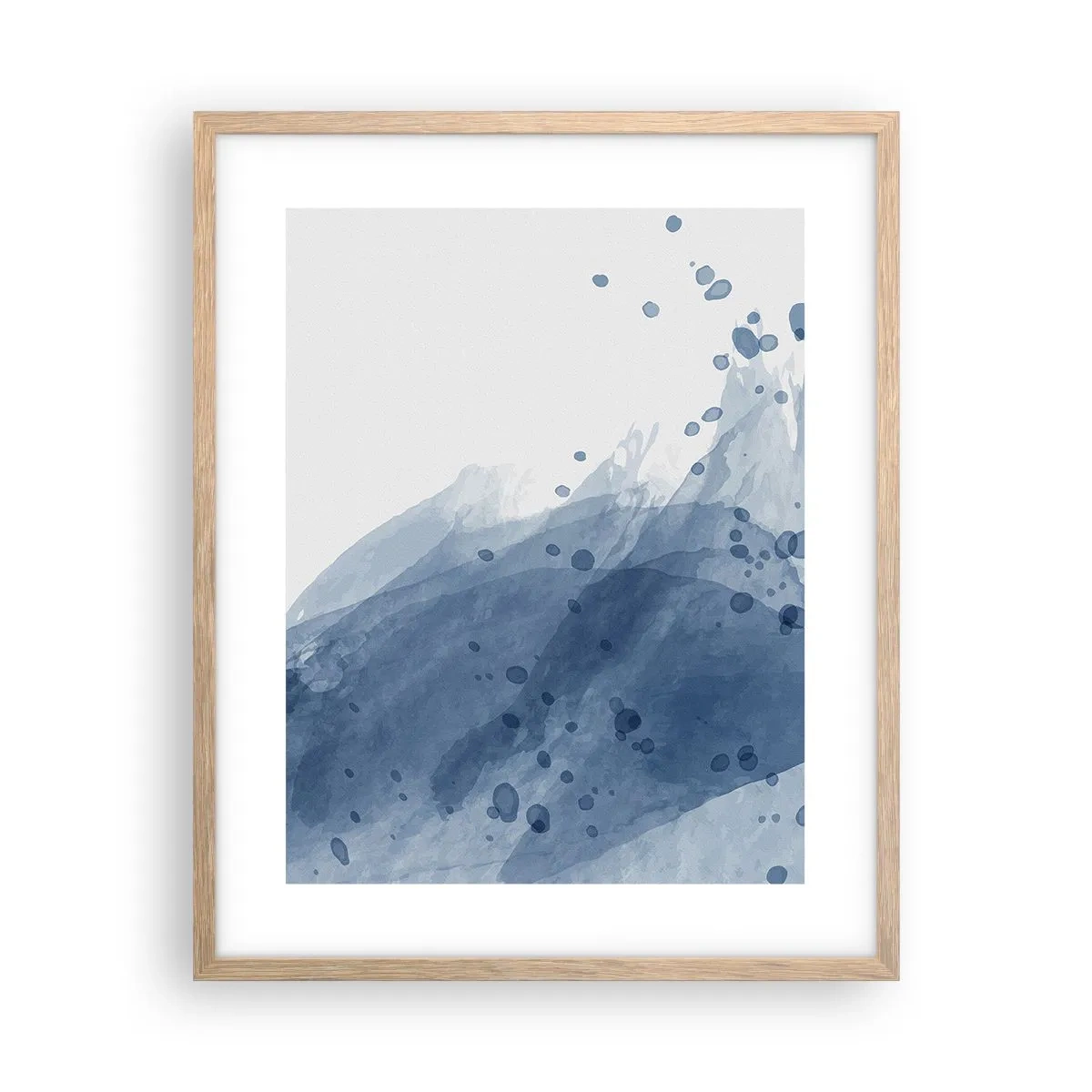 Póster en marco roble claro - Tul azul - 40x50 cm