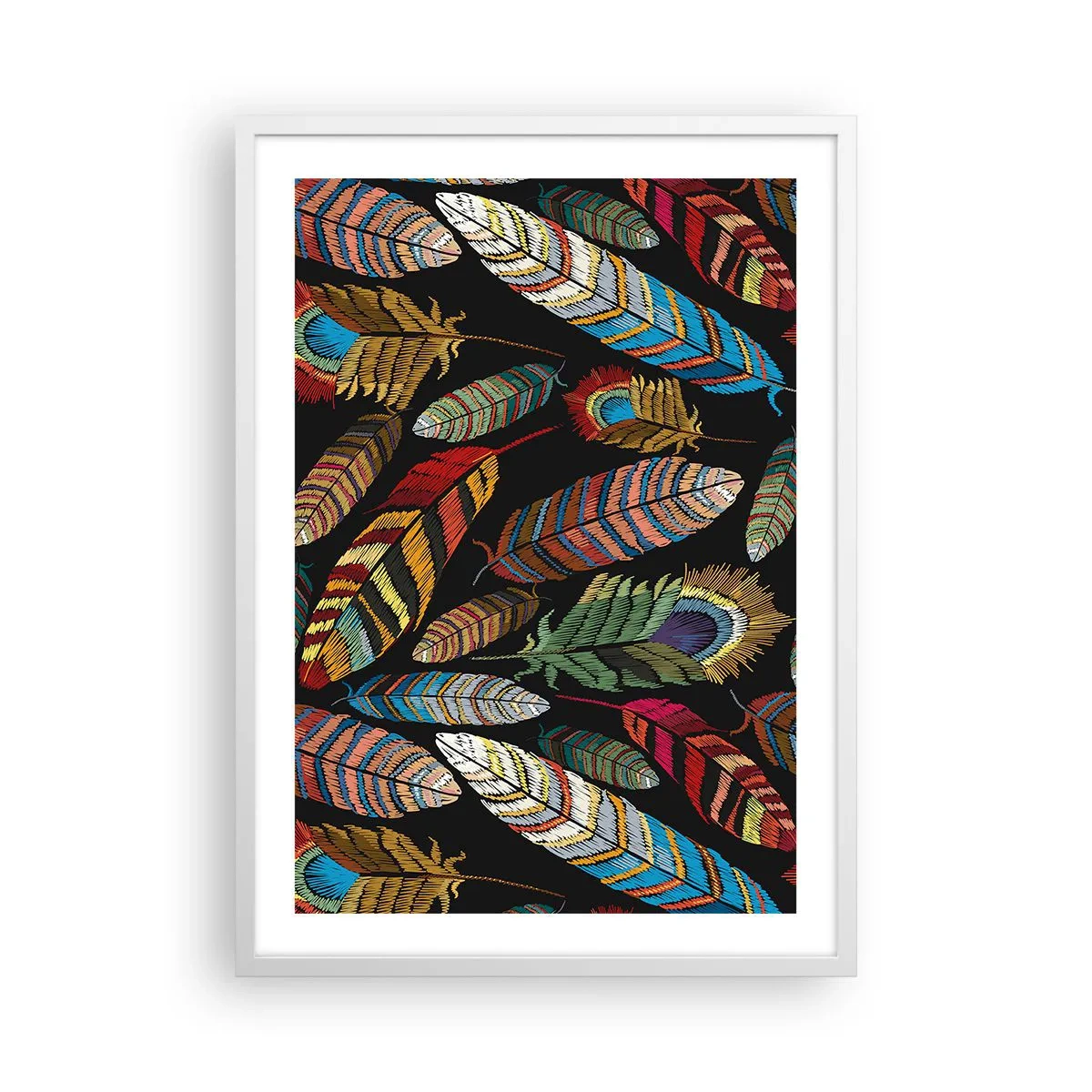 Póster en marco blanco - Carnaval de las aves - 50x70 cm