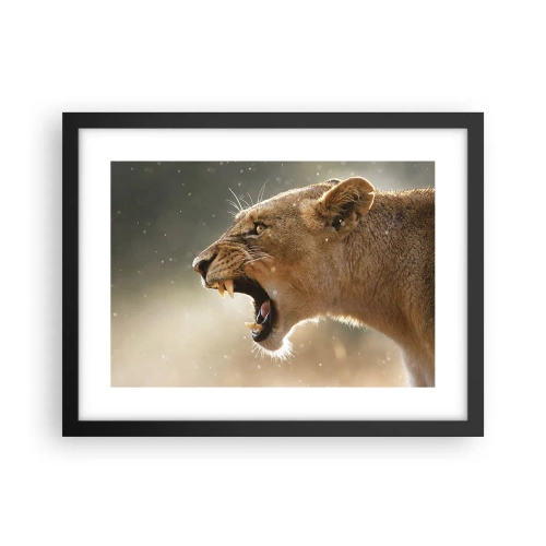 Póster en marco negro - Silencio, es mi turno de palabra - 40x30 cm