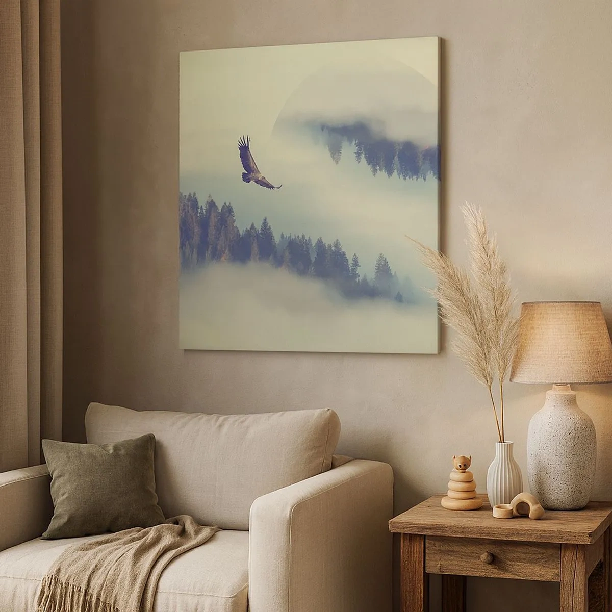 Cuadro sobre lienzo - Impresión de Imagen - Vi la sombra de un águila - 30x30 cm