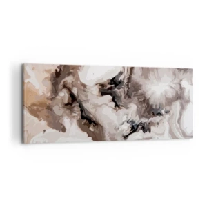 Cuadro sobre lienzo - Impresión de Imagen - Patrón abstracto en tonos marrones y blancos. - 120x50cm - El nacimiento de una galaxia - Decoración de pared moderna para salón y dormitorio ARTTOR