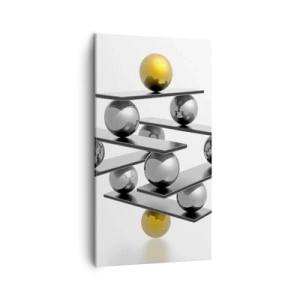 Cuadro sobre lienzo - Impresión de Imagen - Balance de oro y plata - 45x80 cm