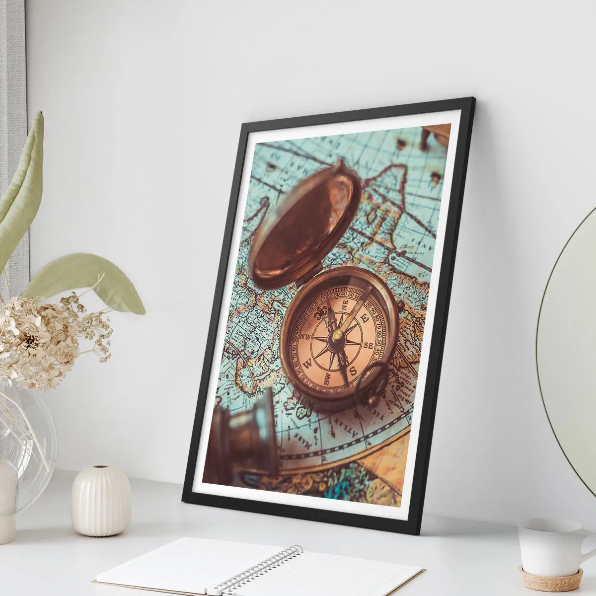 Póster en marco negro - Para el aventurero - 30x40 cm