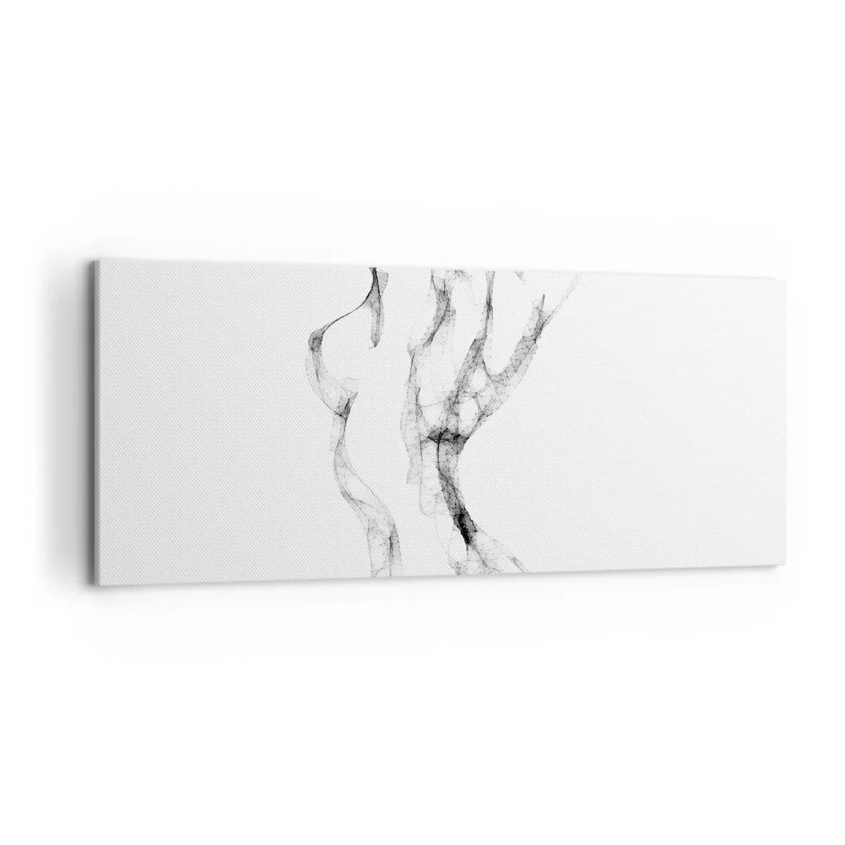 Cuadro sobre lienzo - Impresión de Imagen - Líneas delicadas y abstractas que se asemejan a estelas de humo sobre un fondo claro. - 120x50cm - Hermosa y fuerte - Decoración de pared moderna para salón y dormitorio ARTTOR