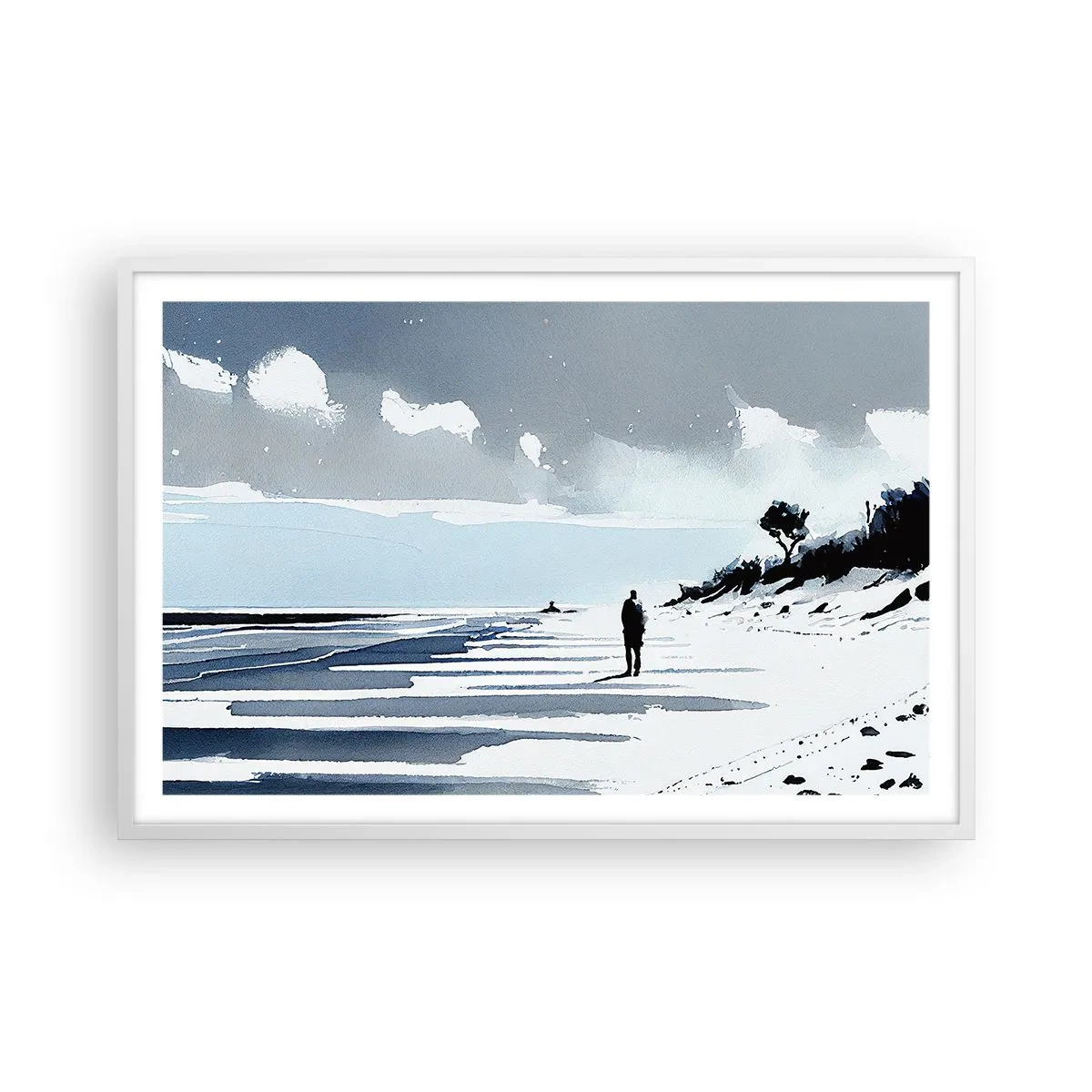Póster en marco blanco - Solo conmigo mismo - 91x61 cm