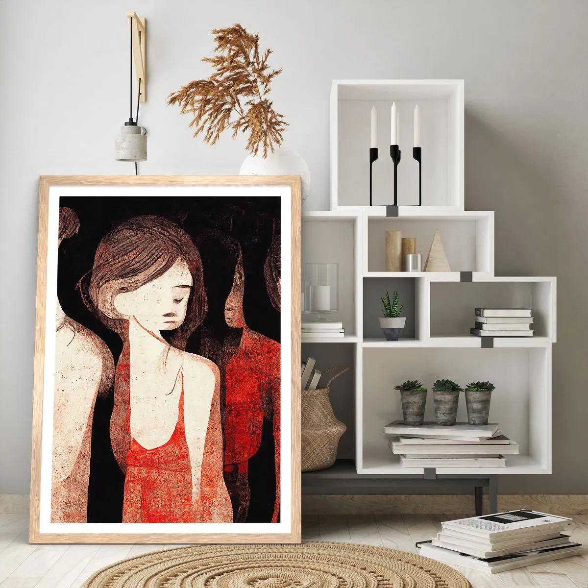 Póster en marco roble claro - Madonnas de la oscuridad - 70x100 cm