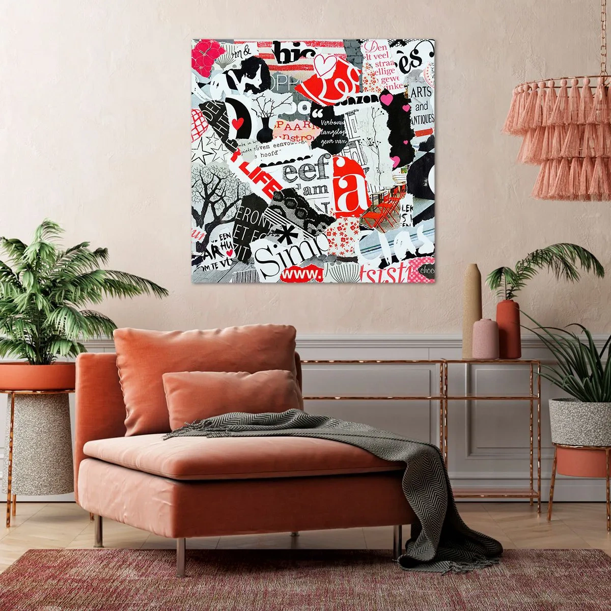 Cuadro sobre lienzo - Impresión de Imagen - Collage hipster - 40x40 cm