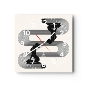 Reloj de pared - Reloj de vidrio - Simetría sensual - 40x40 cm