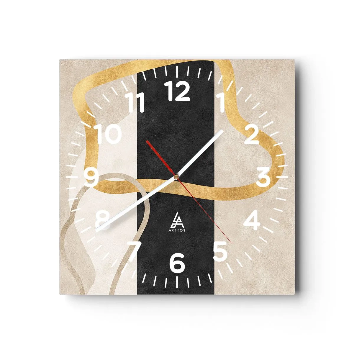 Reloj de pared - Reloj de vidrio - Formas en bucle - 40x40 cm