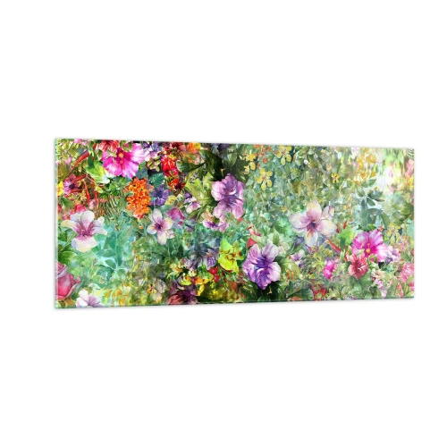 Cuadro sobre vidrio - Impresiones sobre Vidrio - En flores a la perdición - 100x40 cm