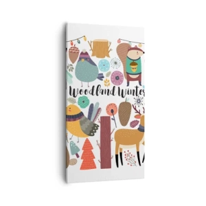 Cuadro sobre lienzo - Impresión de Imagen - Una Navidad de cuento en el bosque - 55x100 cm