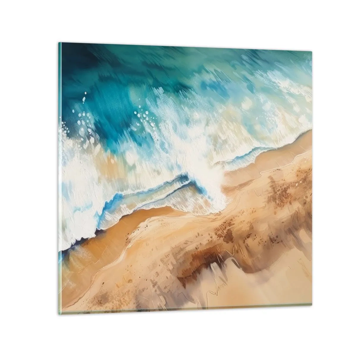 Cuadro sobre vidrio - Impresiones sobre Vidrio - Olas recurrentes - 30x30 cm