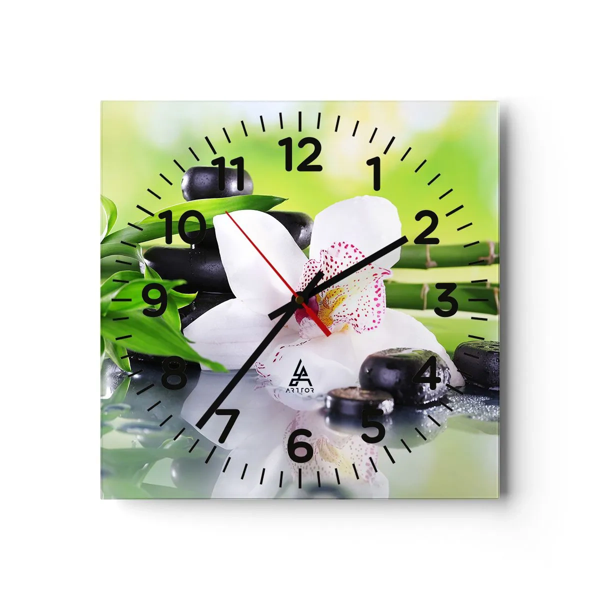 Reloj de pared - Reloj de vidrio - Frescura - 30x30 cm
