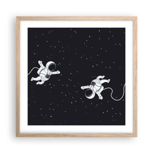 Póster en marco roble claro - Danza cósmica - 50x50 cm