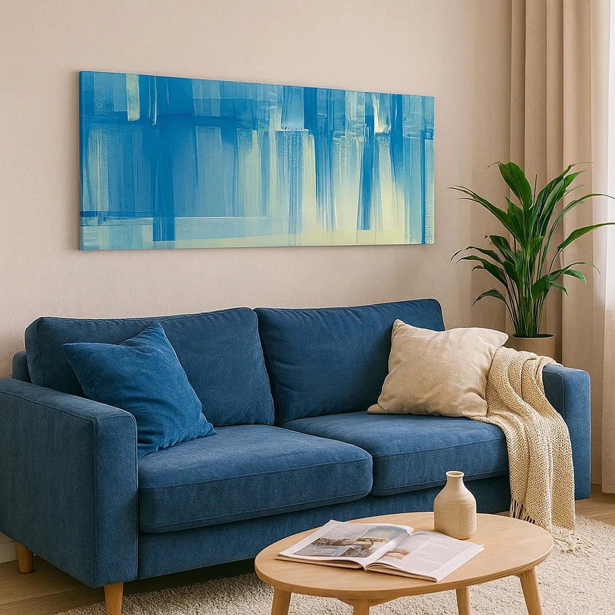 Cuadro sobre lienzo - Impresión de Imagen - Composición en turquesa - 30x30 cm