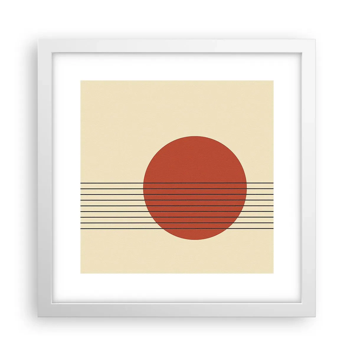 Póster en marco blanco - Cruzando el círculo - 30x30 cm