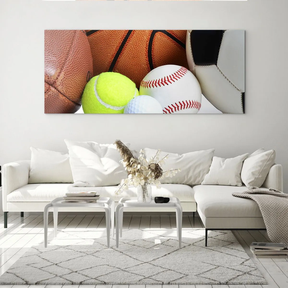Cuadro sobre vidrio - Impresiones sobre Vidrio - Unidos por el deporte - 100x40 cm