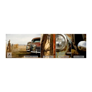 Muestra de fotomural autoadhesivo Deluxe Sticker - Un merecido descanso - Carro viejo, Automotor, Vintage - 100x30 cm