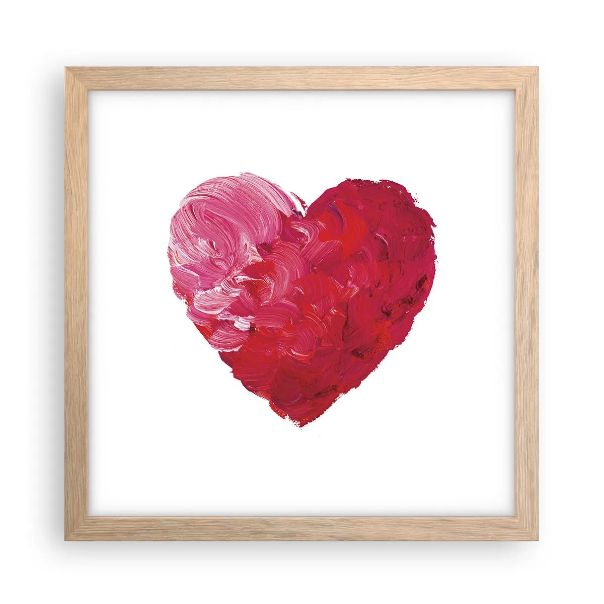 Póster en marco roble claro - All you need is love - 30x30 cm