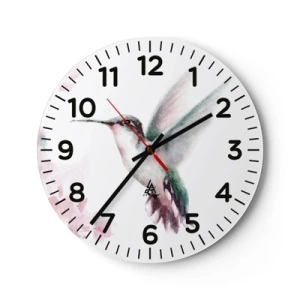 Reloj de pared - Reloj de vidrio - Plasmando el aleteo - 40x40 cm