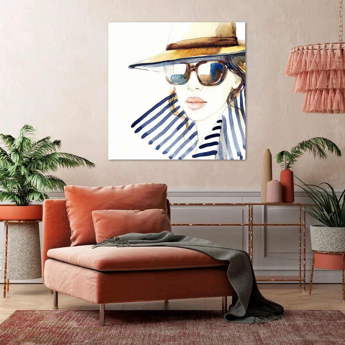 Cuadro sobre lienzo - Impresión de Imagen - ¡Florida le da la bienvenida! - 40x40 cm