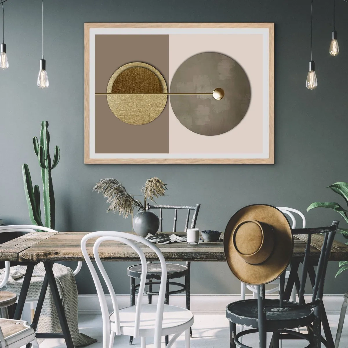 Póster en marco roble claro - Equilibrio perfecto - 50x40 cm