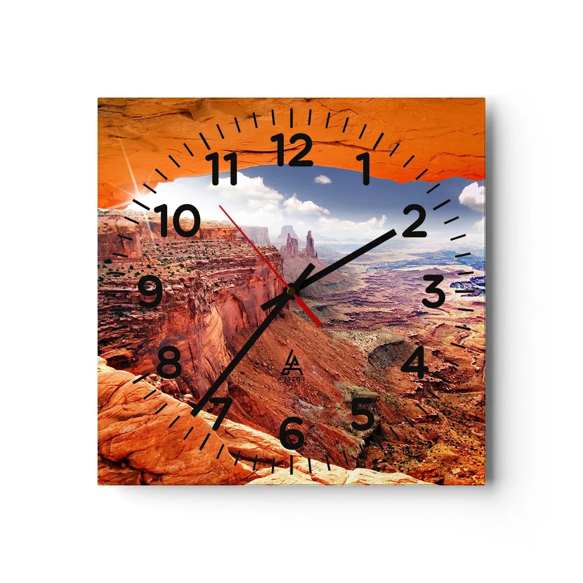 Reloj de pared - Reloj de vidrio - Tallado por la propia naturaleza - 40x40 cm