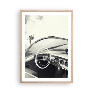 Póster en marco roble claro - Tiempo para los ricos - 50x70 cm